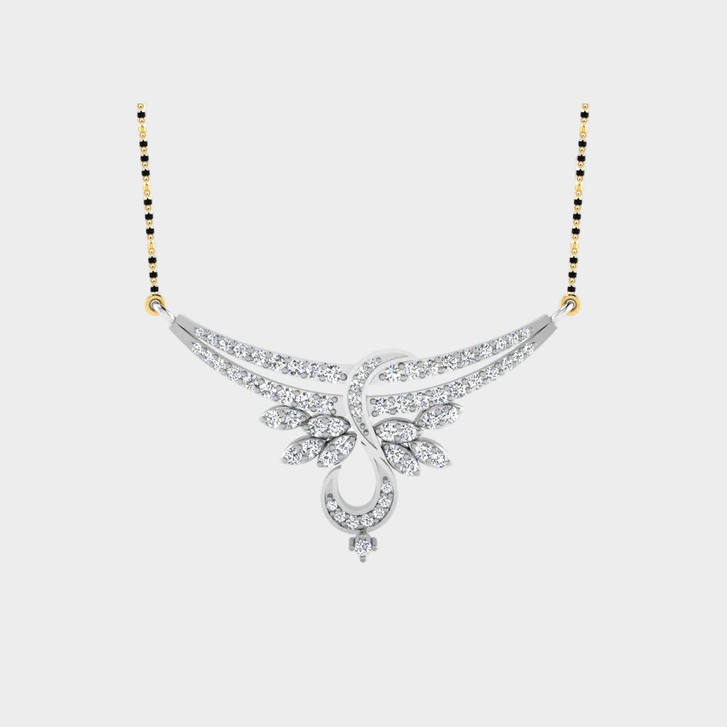 0.68 Ct Lab Diamond Mangalsutra In 18K White Gold Radiant